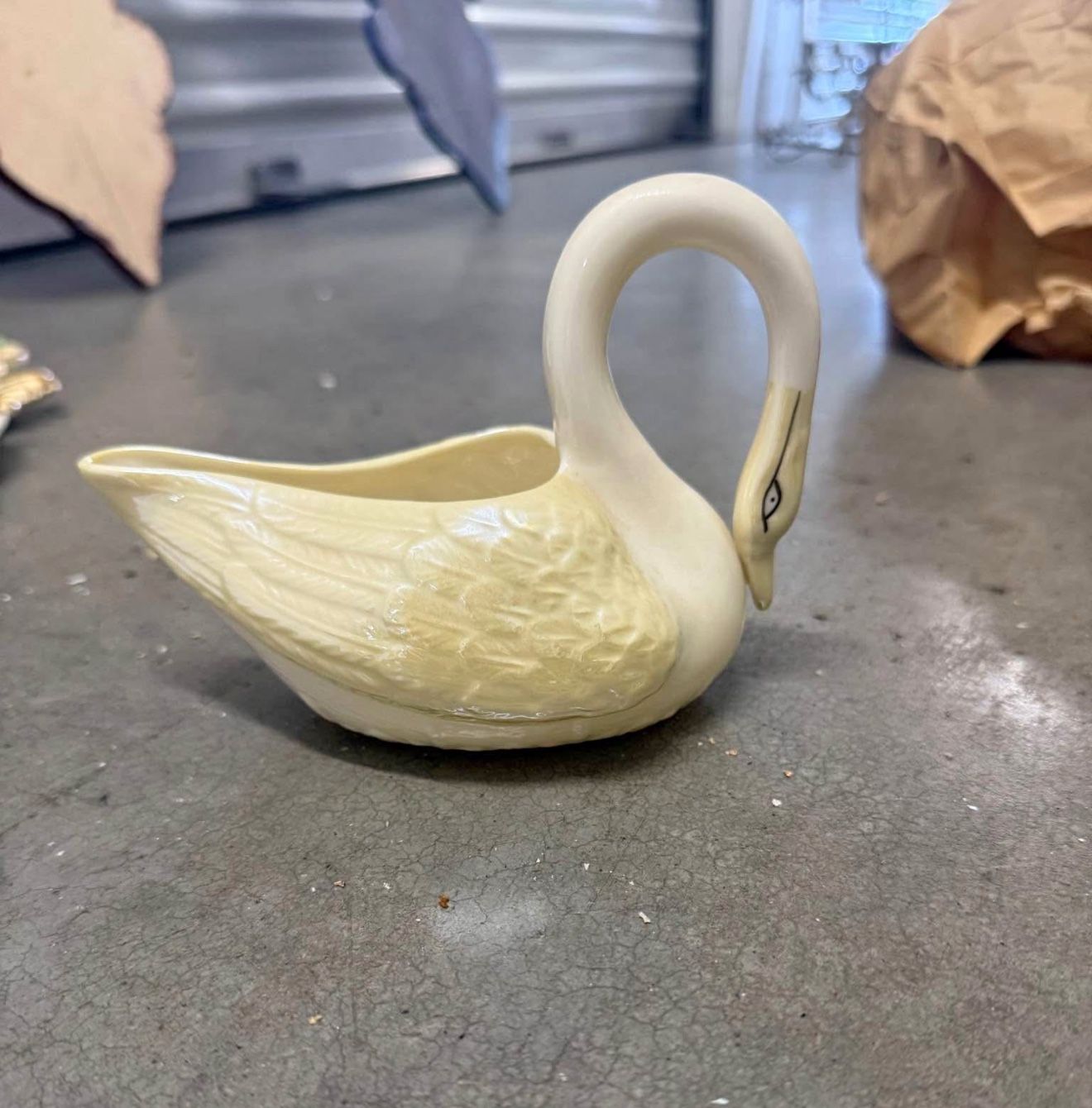 Belleek swan dish or creamer.