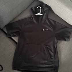 Nike Black Hooded Short Sleeve Sweatshirt - Men’s Large