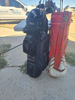 Golf clubs and bags