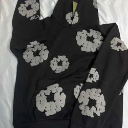 Black And Grey Denim Tears Hoodie