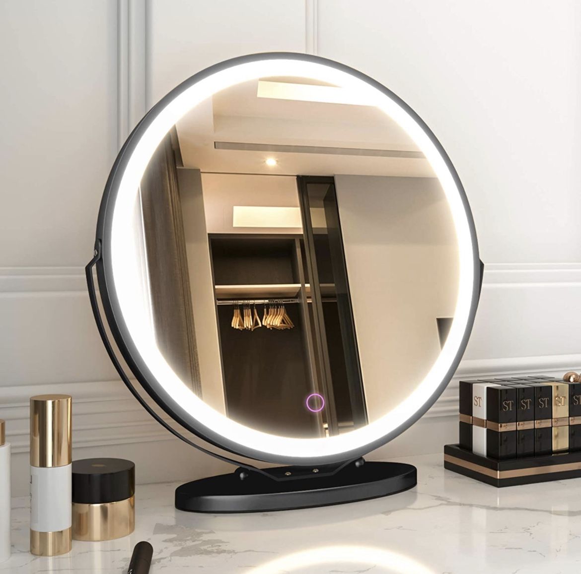 20" Vanity Makeup Mirror with Lights, 3 Color Lighting Dimmable LED Mirror 697*