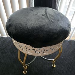 Black, White And Gold Stool