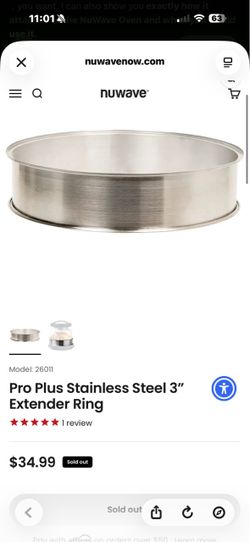 Free stainless ring only for NuWave Pro Plus