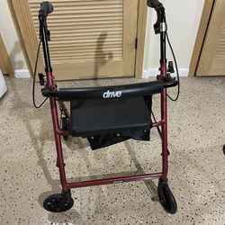 drive medical steel rollator walker with 4 wheels