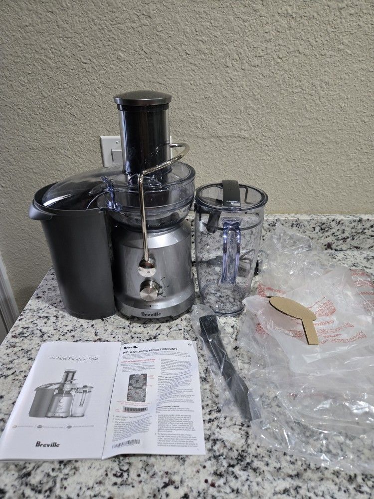 New No Box Breville BJE430SIL Juice Fountain Cold, 70 fl oz, Silver