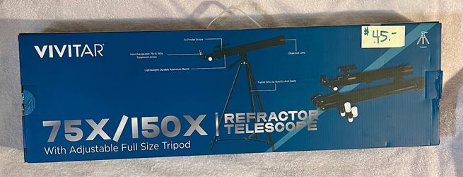 Brand New Vivitar 50mm Refractor Telescope (75x/150x)