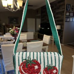 Tomato beaded bag
