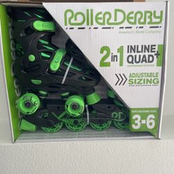 Roller Derby 2 in 1 Inline Quad Skates