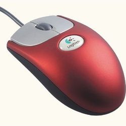 Logitech (contact info removed) M-BJ58 USB Optical Mouse Red