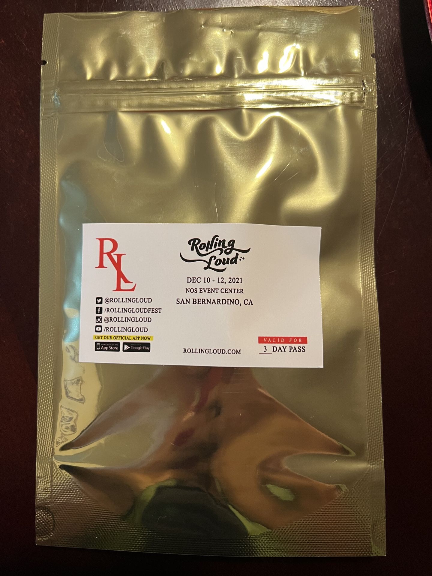 1 Rolling Loud 3 Day Pass - General Admission