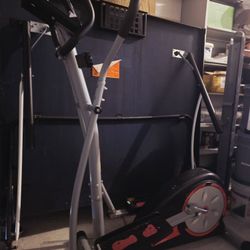 Elliptical Exercise Machine, Ultra-Silent Magnetic Elliptical Trainer with 500LBS Weight Capacity, LCD Monitor, Pulse Rate Grips, Black