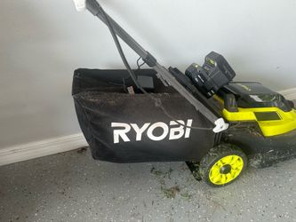 Ryobi lawnmower and battery pack