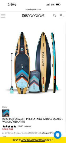 2023 PERFORMER 11' INFLATABLE PADDLE BOARD - WOOD/ HEMATITE