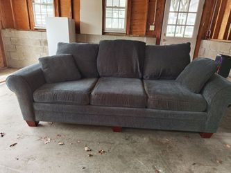 3 Seat Sofa Multicolor Woven Fabric Solid Frame Couch w/ Pillows