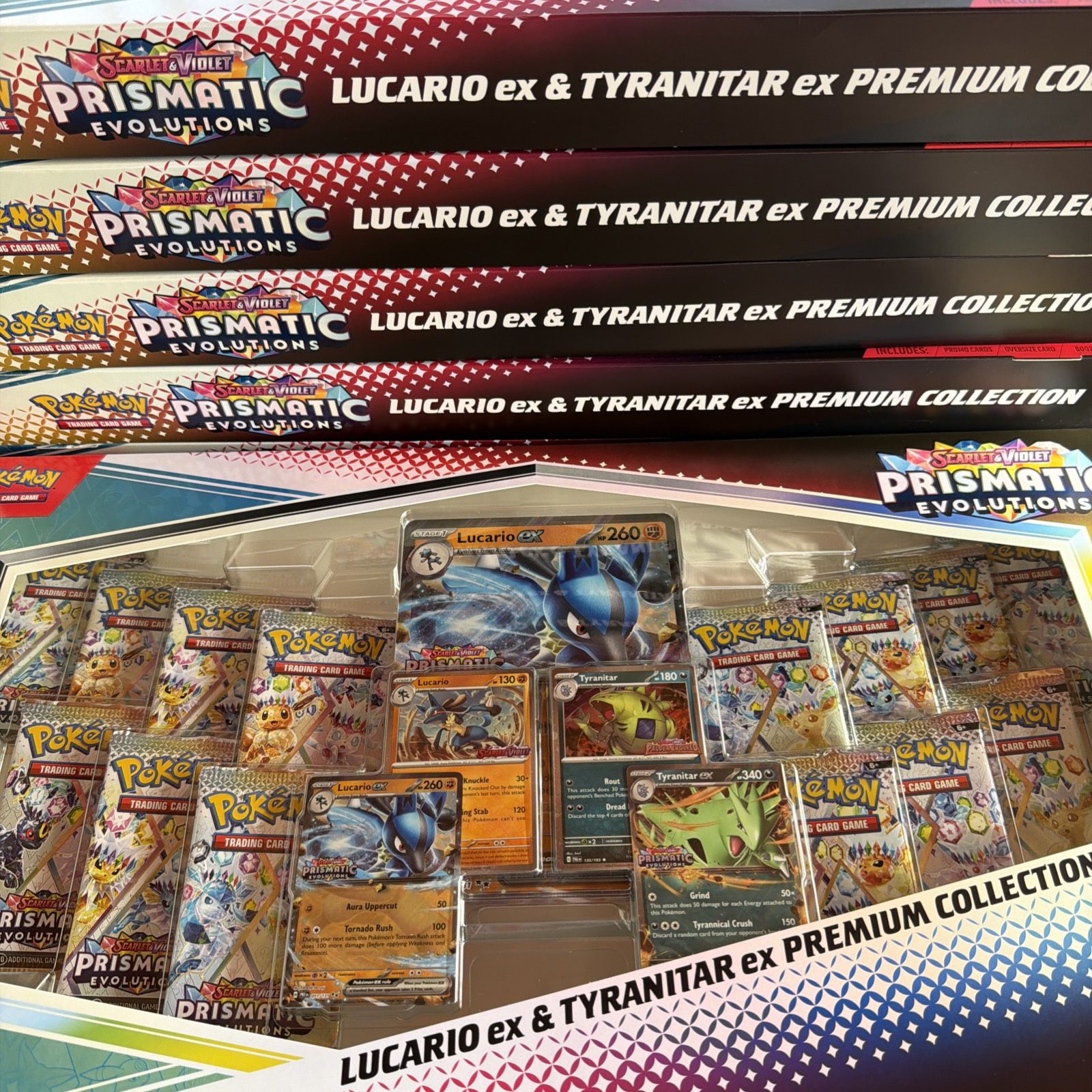 Prismatic Evolutions Lucario Ex & Tyranitar Ex Premium Collection
