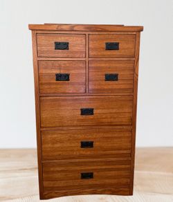 Mission Style Oak Tallboy Dresser – 7 Drawers