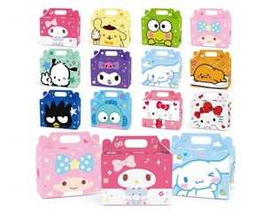 Zoomiin 24PCS Cute Party Favor Treat Boxes, Cartoon Theme Candy Boxes Goodie Gift Boxes with 12 Styles Pattern Birthday Party Supplies Decorations wit