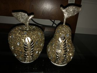 Gold And Silver Apple And Pear Decor  Thumbnail