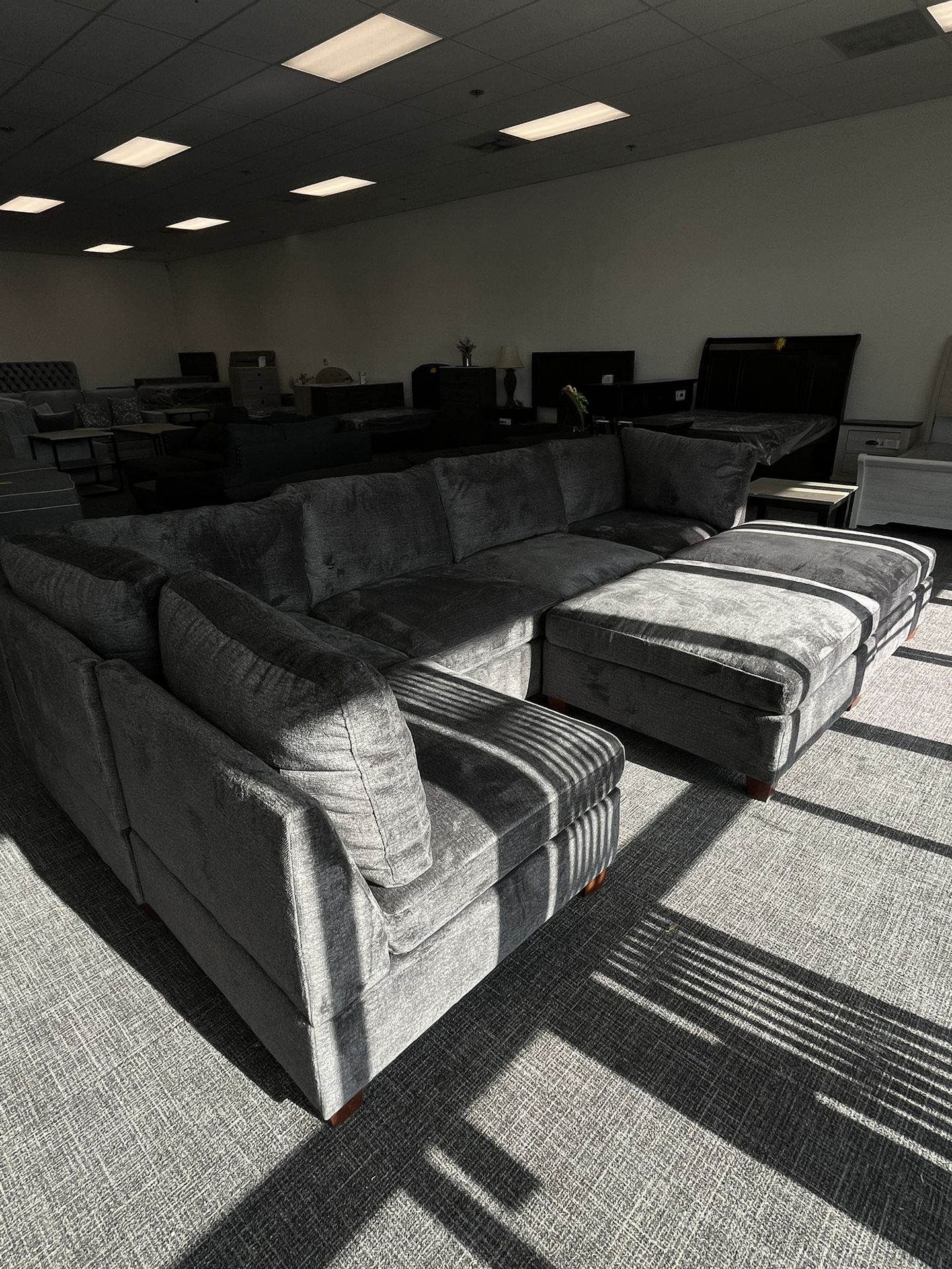 Gray Sectional Sofa Set 