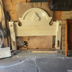 Queen Bed Frame ( Head and Foot Board Along With Side Brackets and Decor