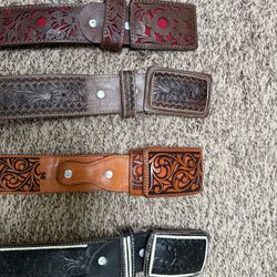 4 Western/ Rodeo Style Belts New 