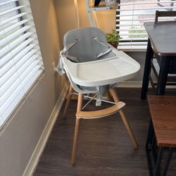 High Chairs for Babies and Toddlers,3 in 1 Convertible Wooden highchair