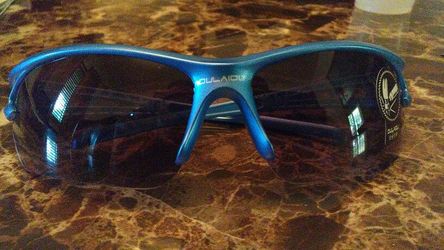 Blue frame biking or running polorized sunglasses