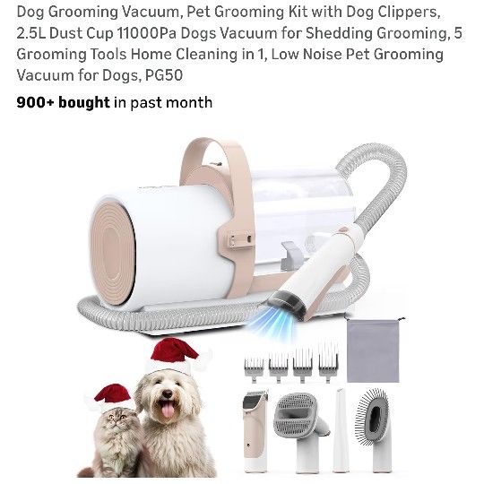 Beige Pet Grooming Kit w Vacuum NEW 38