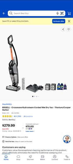BISSELL Crosswave Hydrosteam Corded Wet Dry Vac