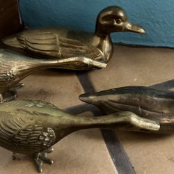 4 brass Ducks And Geese