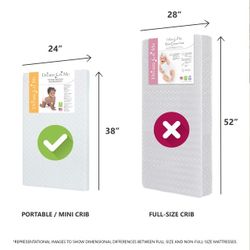 Dream On Me Holly 3” Fiber Baby Crib Mattress, Fits All Mini & Portable Cribs Only, Greenguard Gold and JPMA Certified Crib Mattress, Easy to Clean an