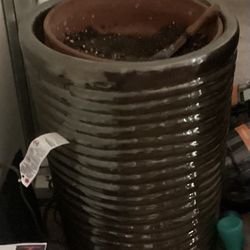 Large Brown Ceramic Flower Pots
