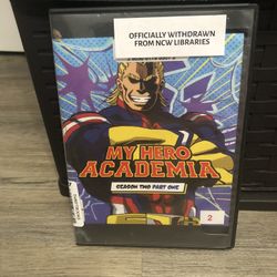 My Hero Academia Season 2 Part 1 DVD, Library Copy