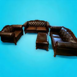 ASHLEY Leather Sofa Couch Chair