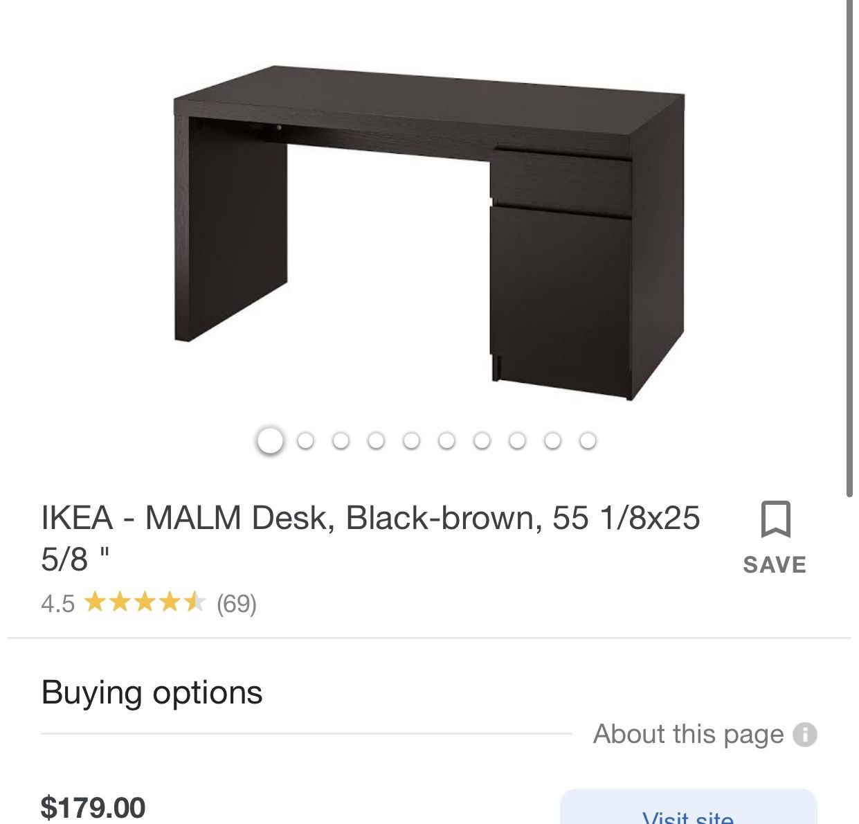 Ikea Desk With 2 Drawer Storage