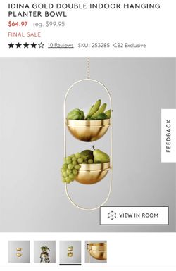 CB2 Idina Double Bowl Hanging Planter for Sale in Halndle Bch, FL - OfferUp