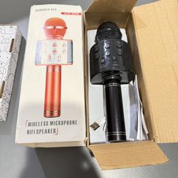 W858 BT MIC-Speaker Handheld Wireless Microphone Mic with Audio Recording Bluetooth Speaker & Karaoke Feature for All Tablets PCs iOS Android Smartpho