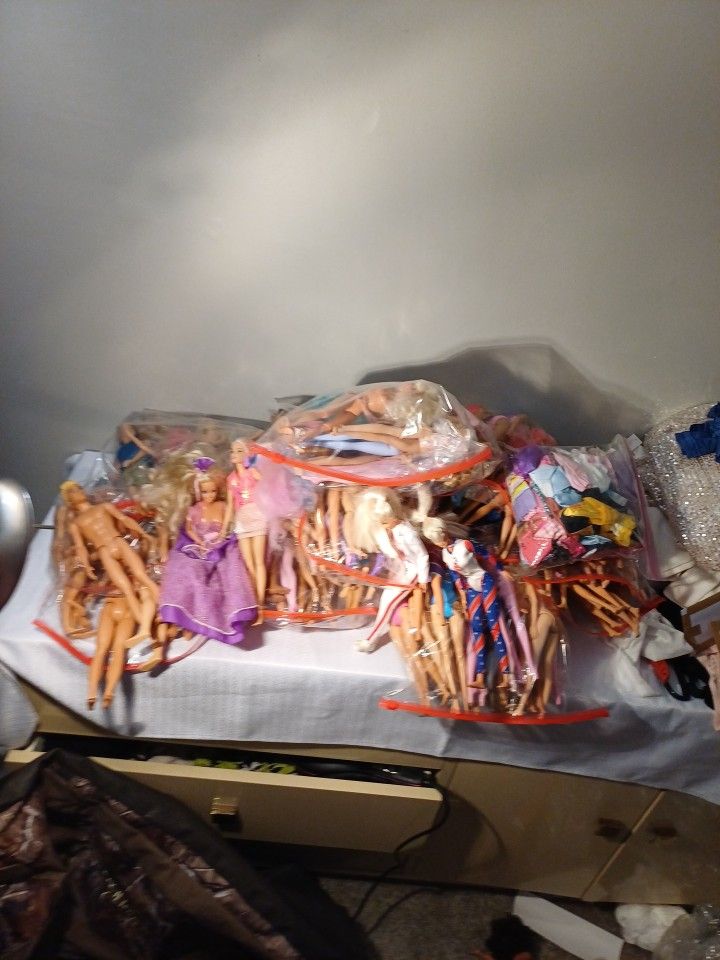 Barbie Doll Lot Huge- Bag Of Clothes