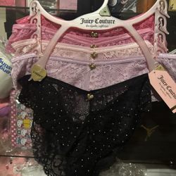Juicy Couture Cheeky Panties, 5 Pack, Multicolor, Size M