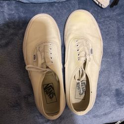 Yellow Stained White Vans 