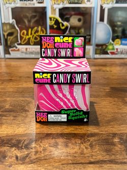 100% Authentic Schylling Needoh Nice Cube Candy Swirl Squishy Pink & White