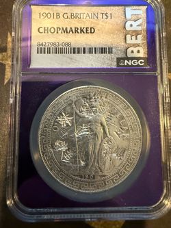1901 B G. Britain T$1 CHOPMARKED