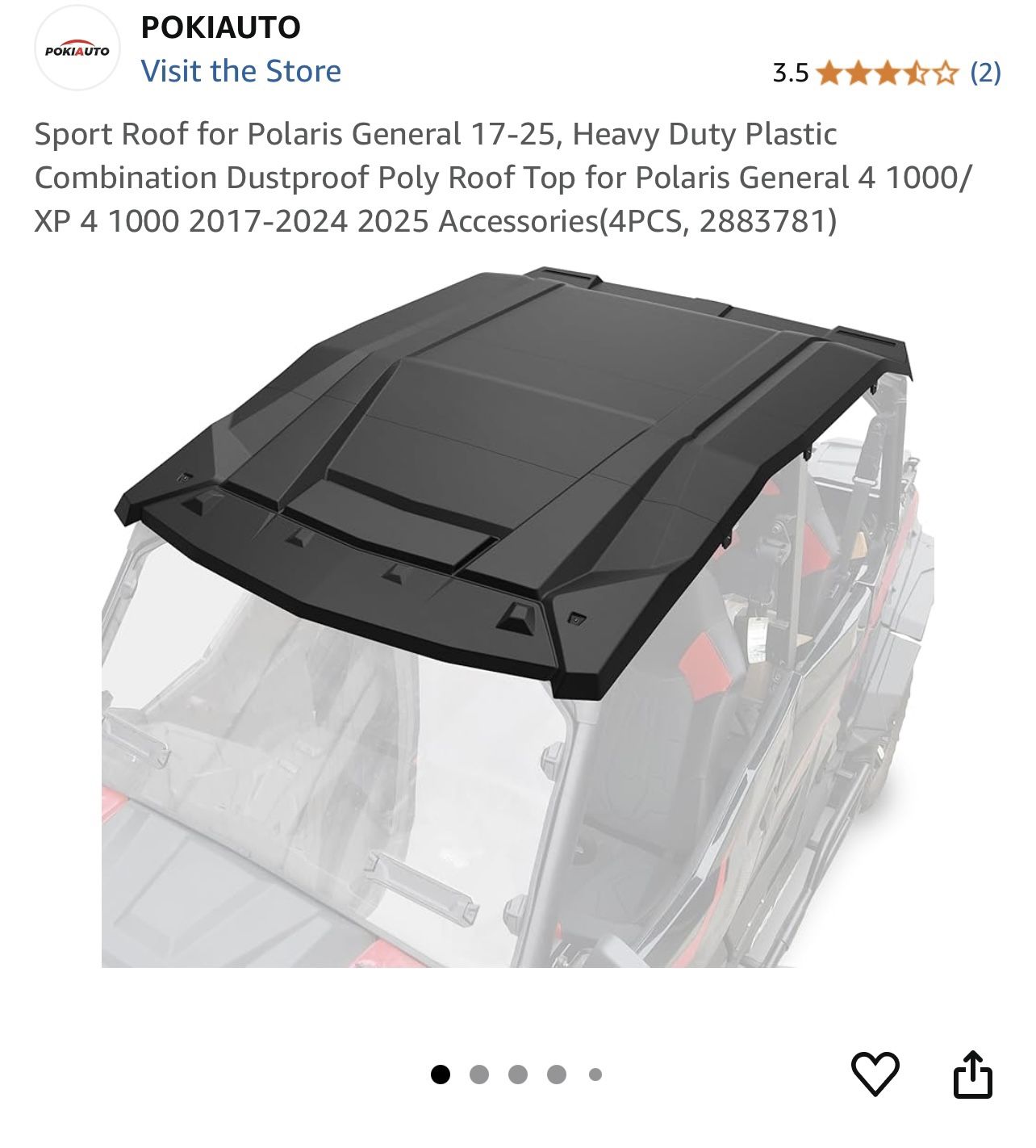 Combination Dustproof Poly Roof Top for Polaris General 4 1000/