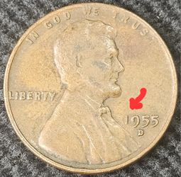 1955 D mint usa .01 cent coin Doubled Die In # 1 ( 1955 )