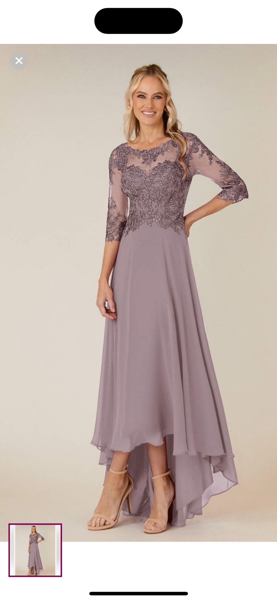 $40 Miss Veil Lavender Elegant Lace Evening Size 12