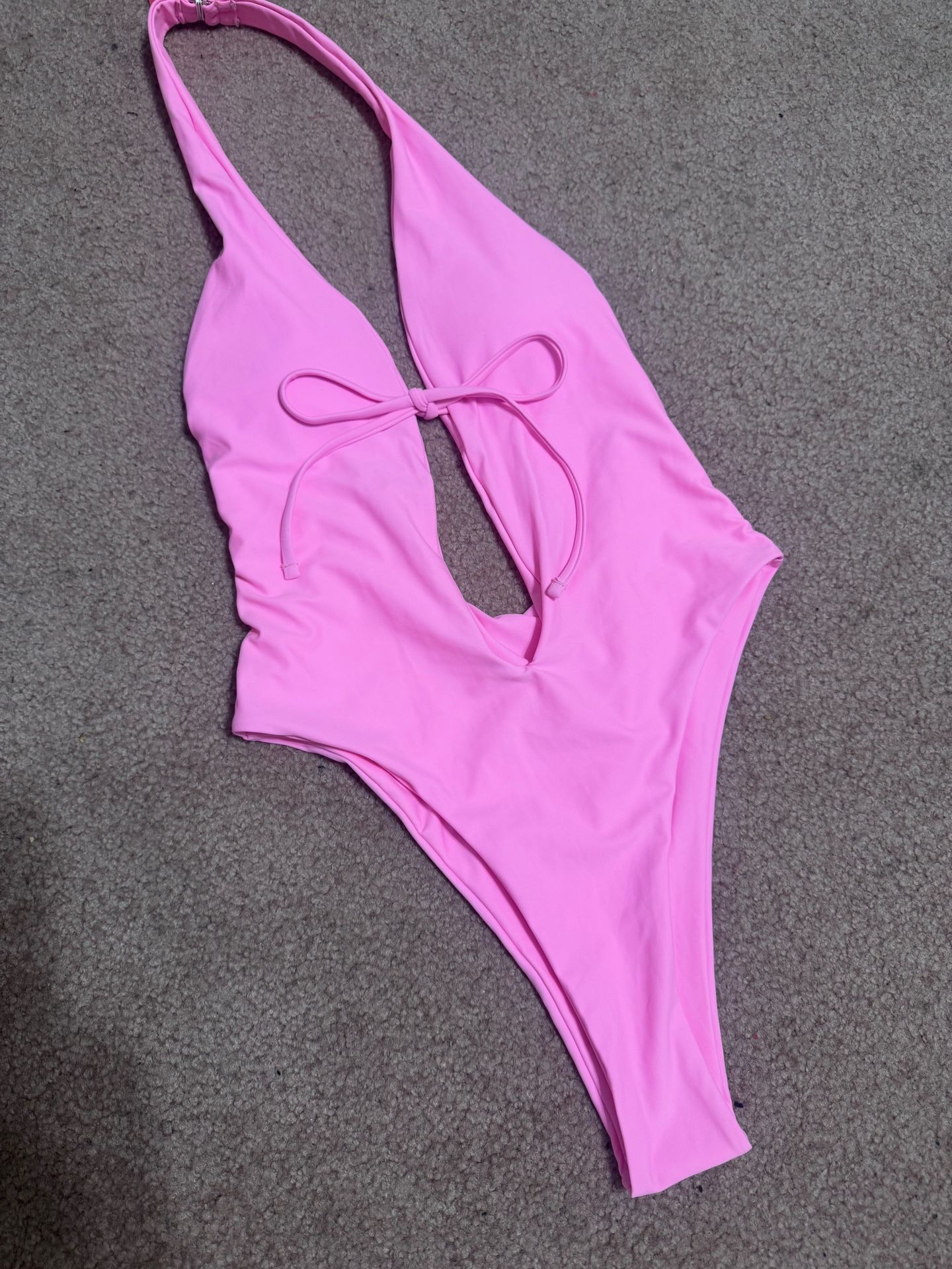 New Small Pink One Piece Swimsuit Bathing Suit Bodysuit Festival Rave