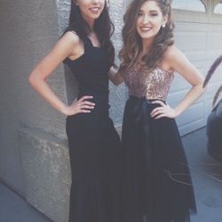 Rose Gold/ Black Prom Dress