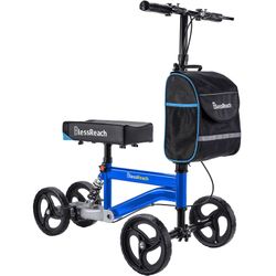 BlessReach Economy Knee Scooter, Steerable Knee Walker, Foldable Knee Scooters for Foot Injuries Adult Best Crutches Alternative (Blue)