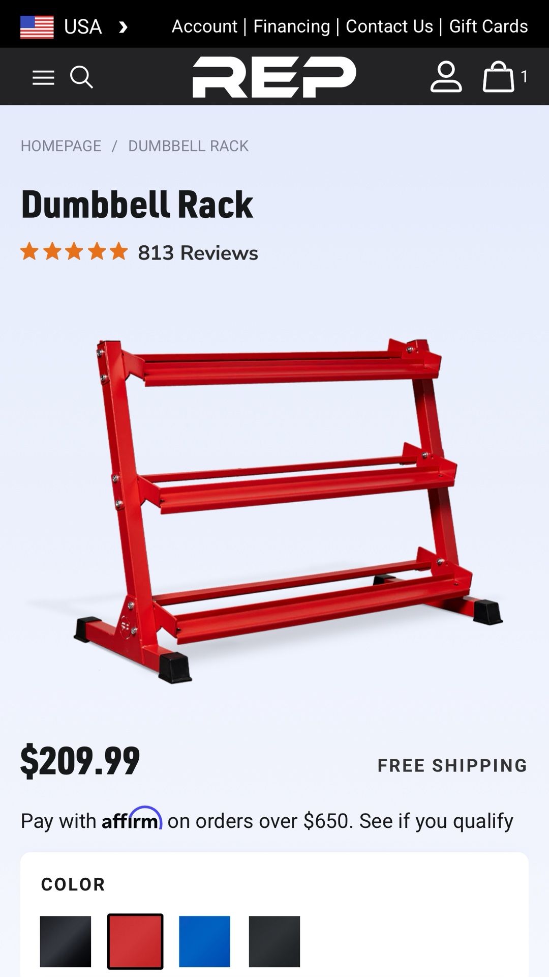 Dumbbell Storage Rack (RED )