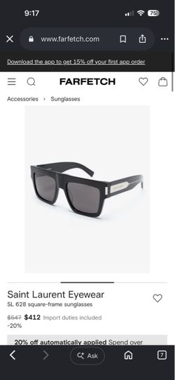 Saint Laurent Sunglasses SL 628 authentic